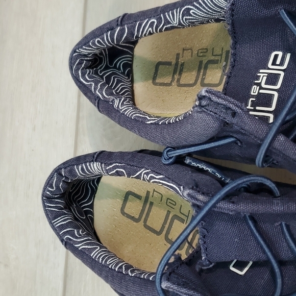 Hey Dude Wally Youth Navy Loafer Slip on shoes sz Y6-L7 - Picture 7 of 12